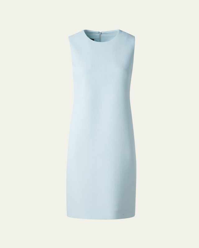 Sleeveless Wool Crepe Double-Face Sheath Dress